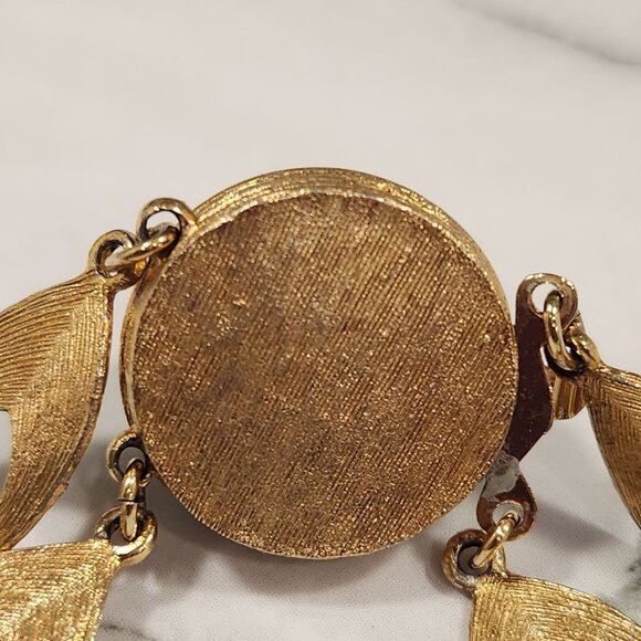 Vintage Gold-Tone & Turquoise Beaded Necklace With Matching Clip-On Earrings Set - Picture 8 of 16